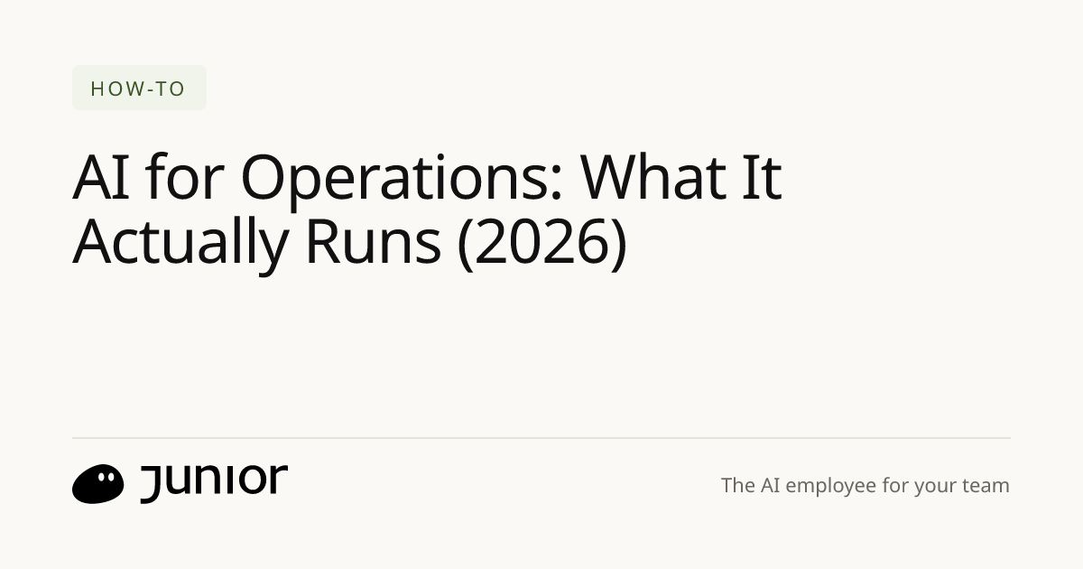 AI for Operations: What It Actually Runs (2026)