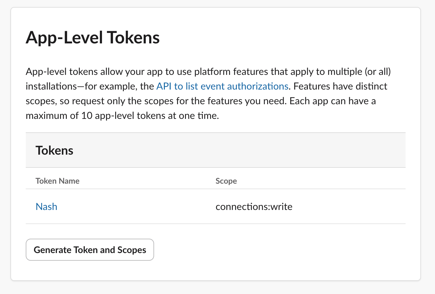 Generating an App-Level Token